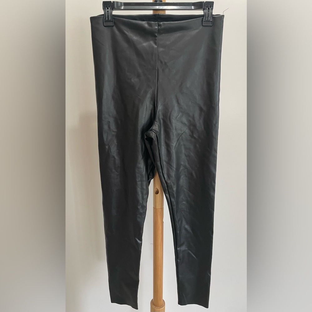 Joie Faux Leather Black Leggings Size Large